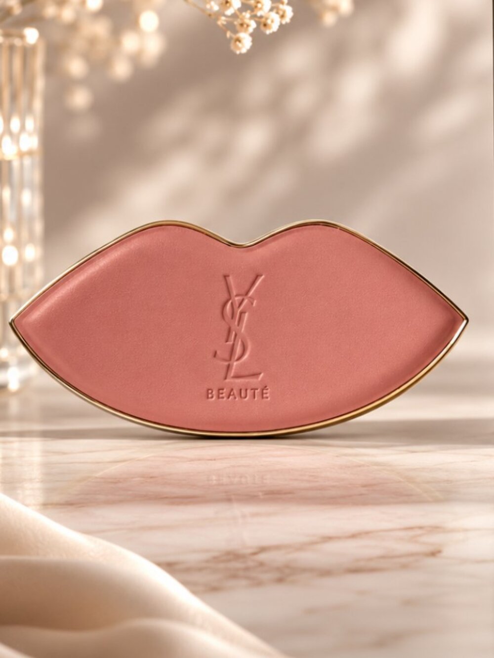 Authentic Yves Saint Laurent mirror with Gold Trim